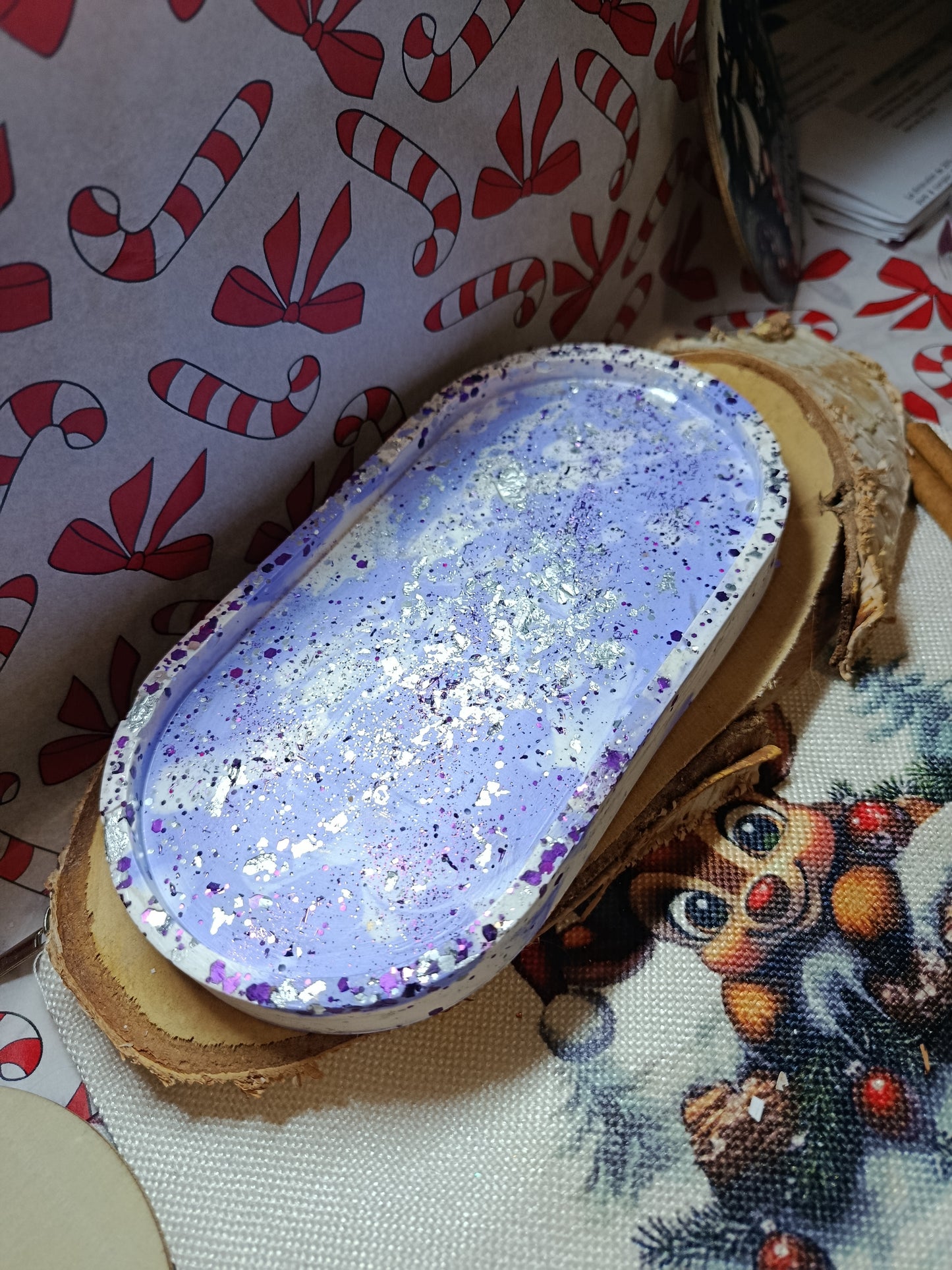 Ensemble plateau & pot en plâtre céramique