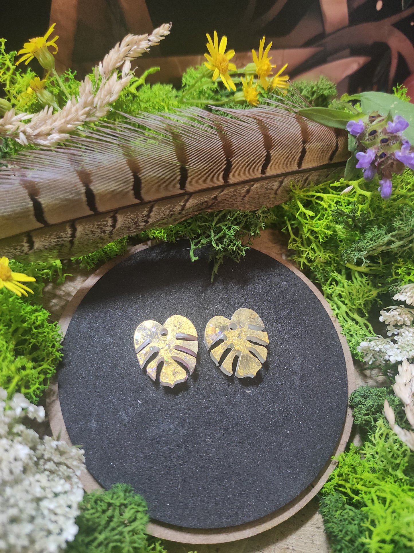 Boucle d'oreille Monstera Petit modèle 🌿