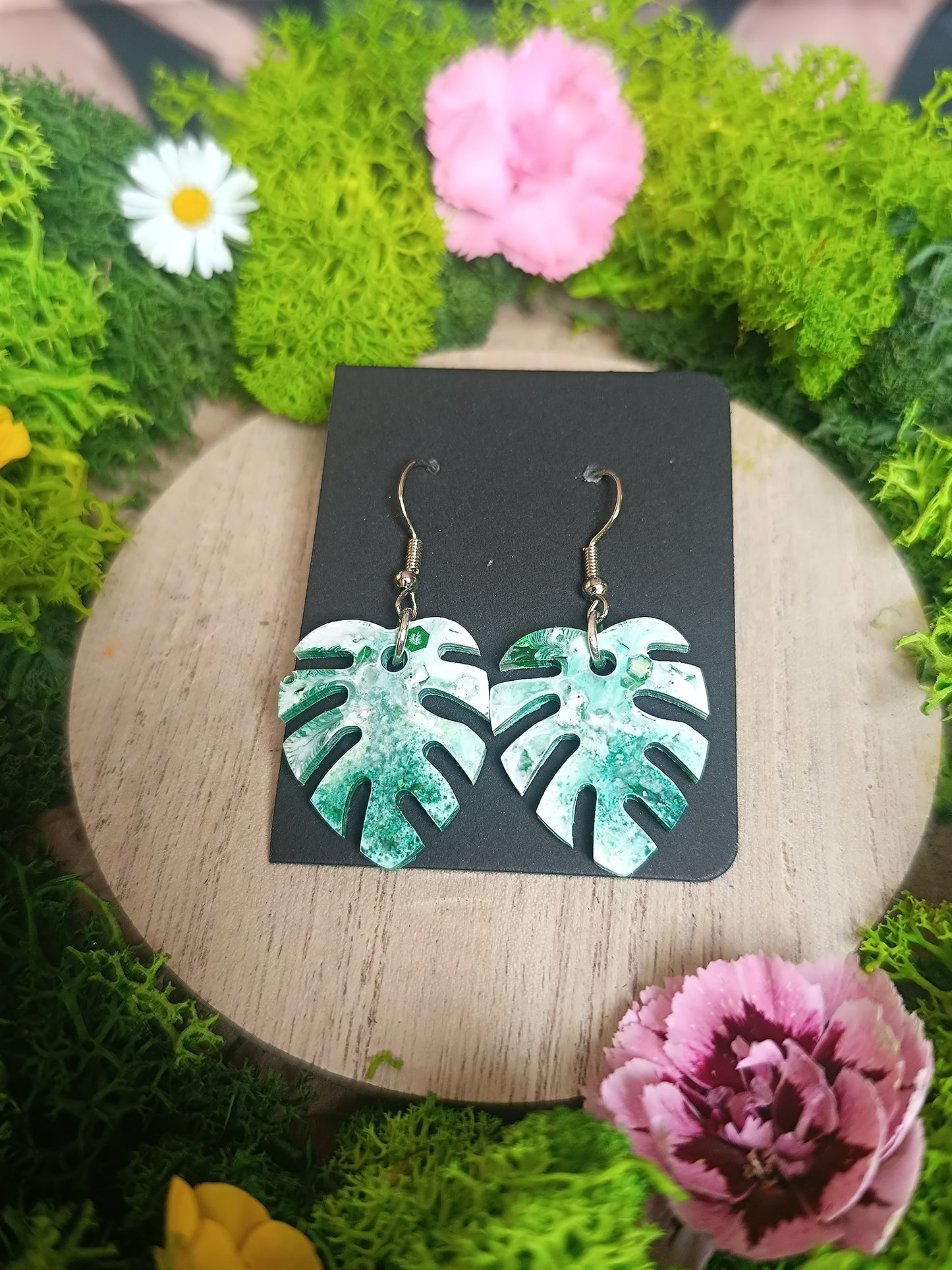 Boucle d'oreille Monstera Petit modèle 🌿