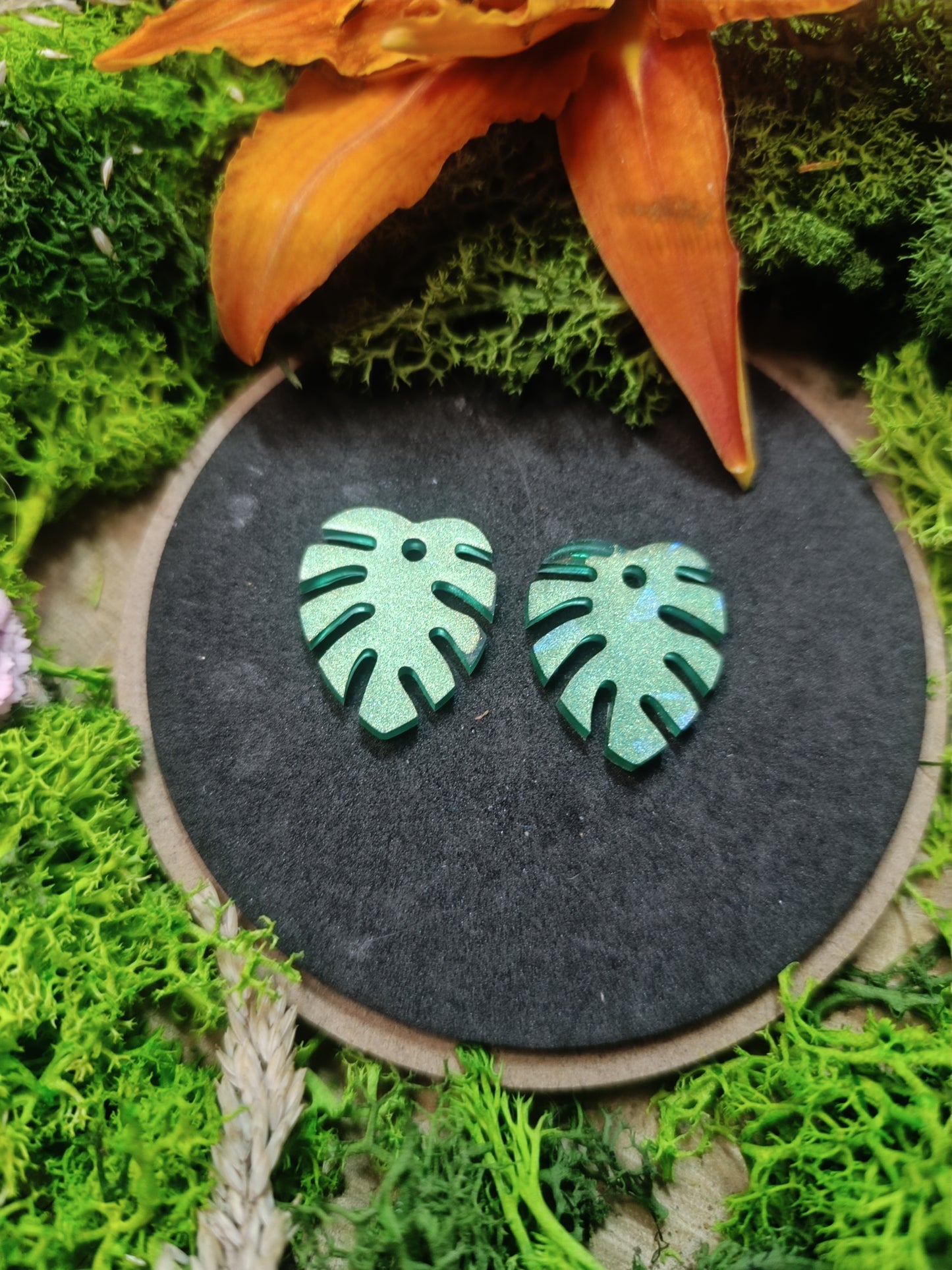 Boucle d'oreille Monstera Petit modèle 🌿