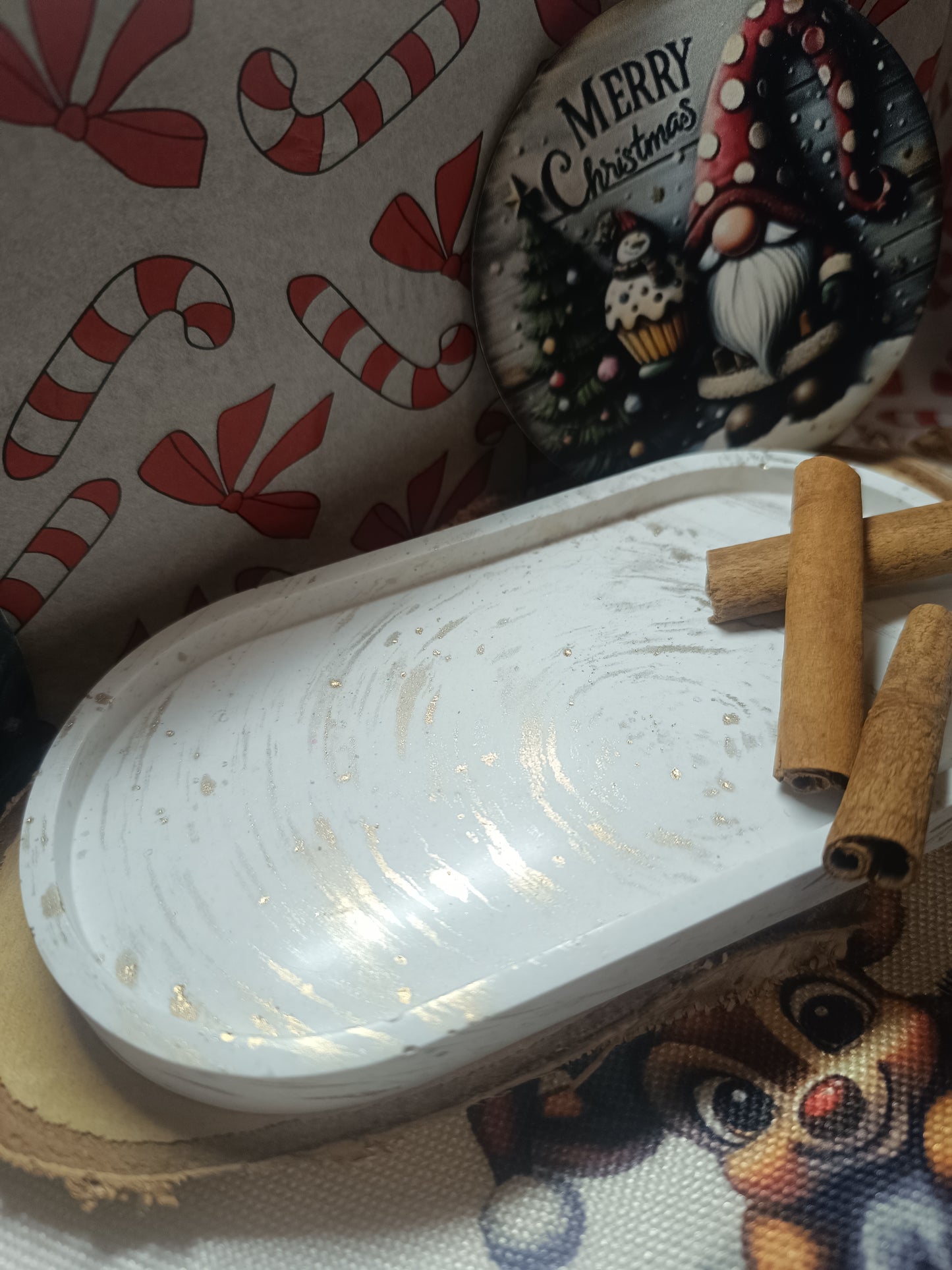 Ensemble plateau & pot en plâtre céramique